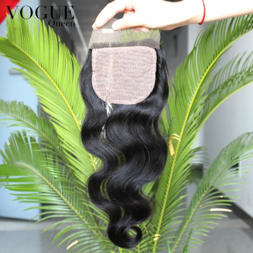 4x4 Body Wave Brazilian Virgin Hair Silk Base Closure,Free/Middle/3 Part Silk Top Closure